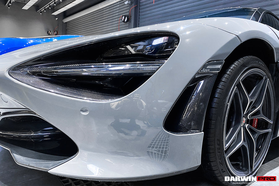 McLaren 720s Dry Carbon Fiber Headlight Inserts Trim Replacement 2017-2020
