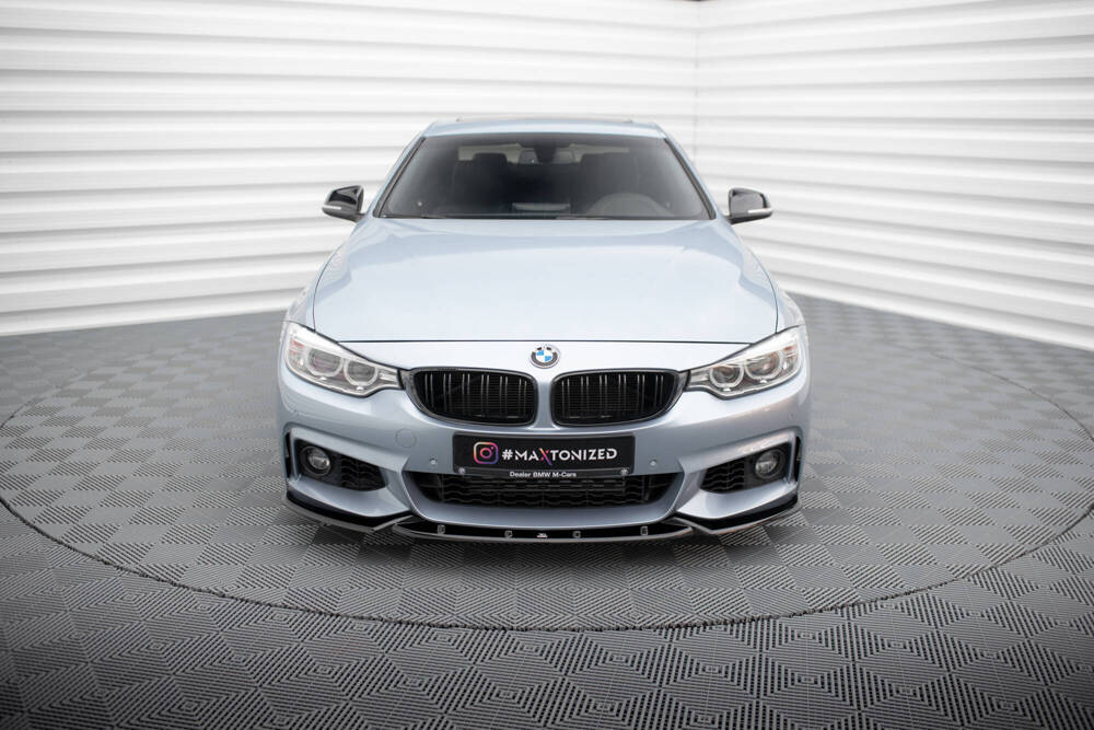 Voorspoiler V.3 BMW 4 Coupe M Pakket F32 Maxton Glans Zwart