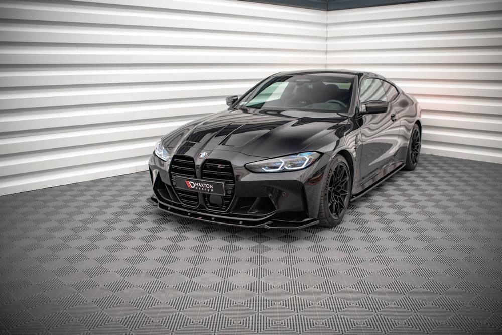 Voorspoiler V.2 BMW M4 G82 / M3 G80 / G81 Maxton Glans Zwart
