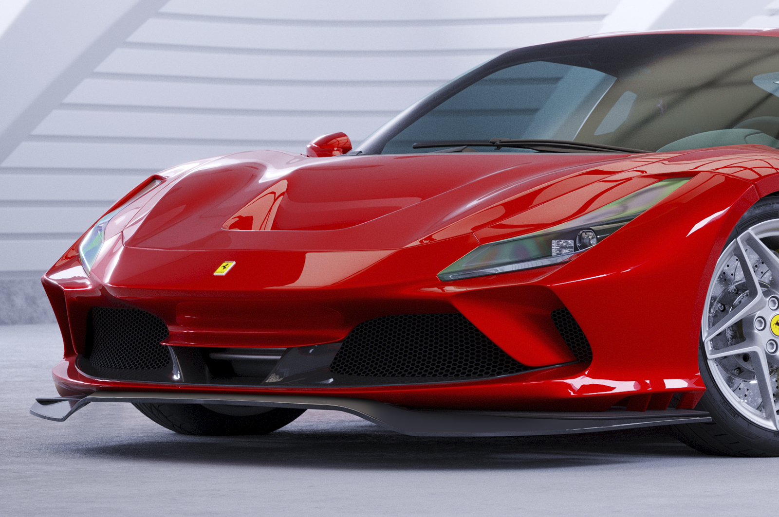 Voorspoiler Ferrari F8 Tributo / Spider CSR Glans Zwart