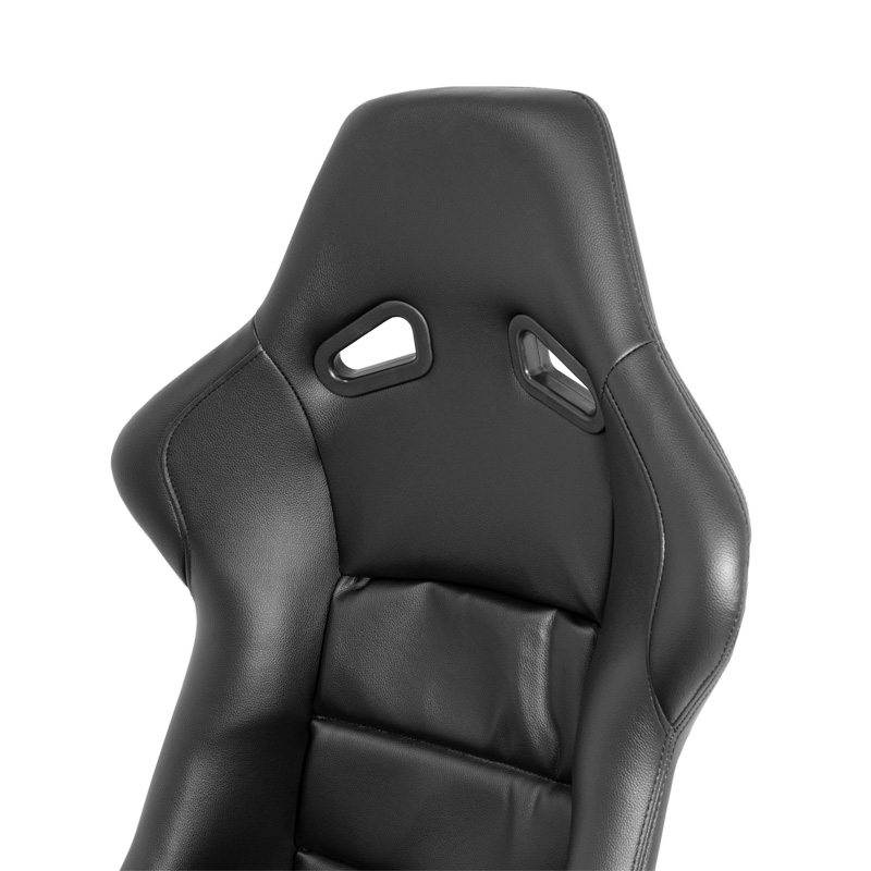 Sportstoel 'BS1' - Zwart Kunstleder - Vaste polyester rugleuning - incl. sledes