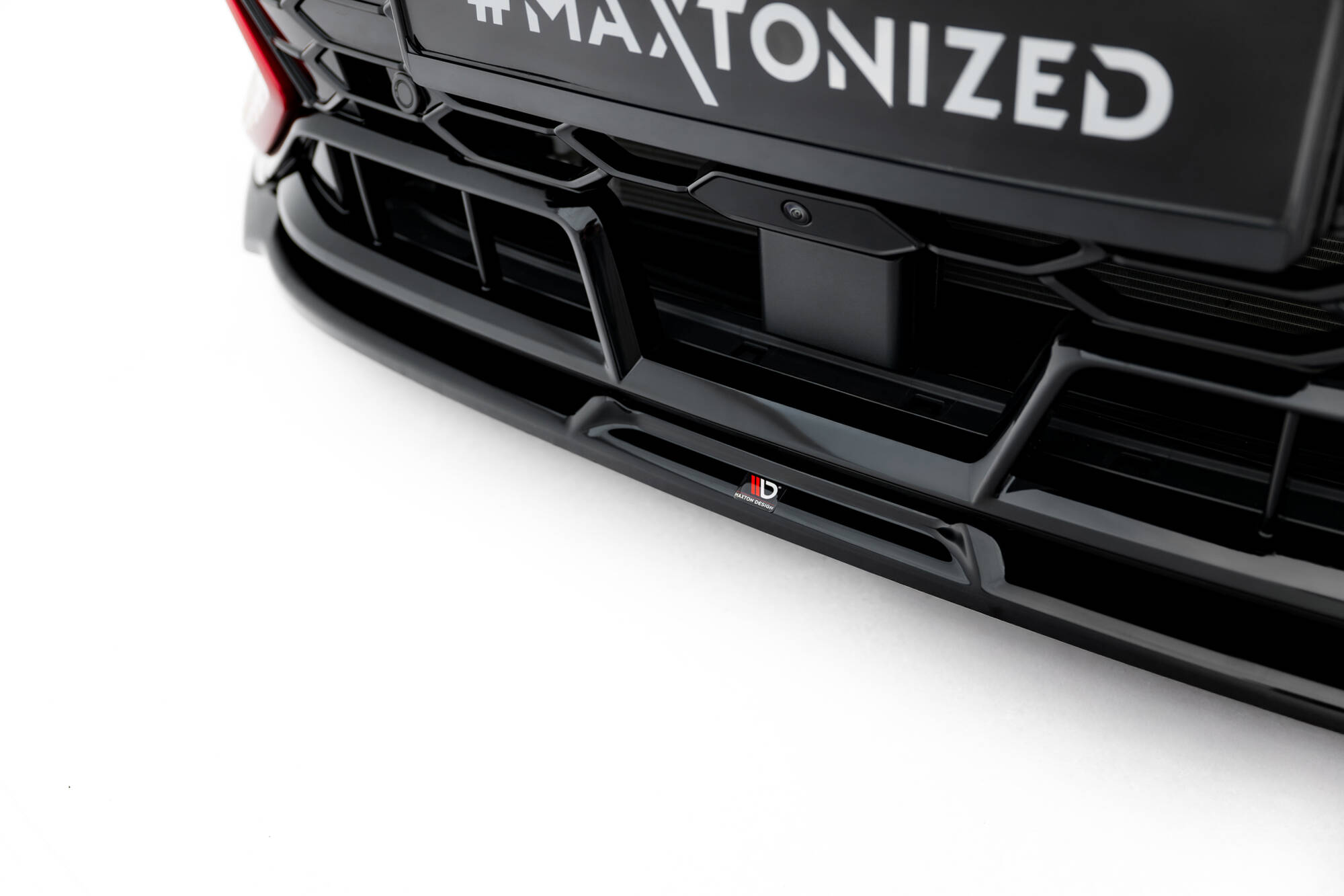 Voorspoiler V.3 Volkswagen Golf GTI Clubsport MK8 Facelift Maxton Glanzend zwart
