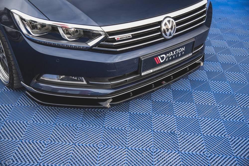Voorspoiler V.2 VW Passat B8 Glans Zwart