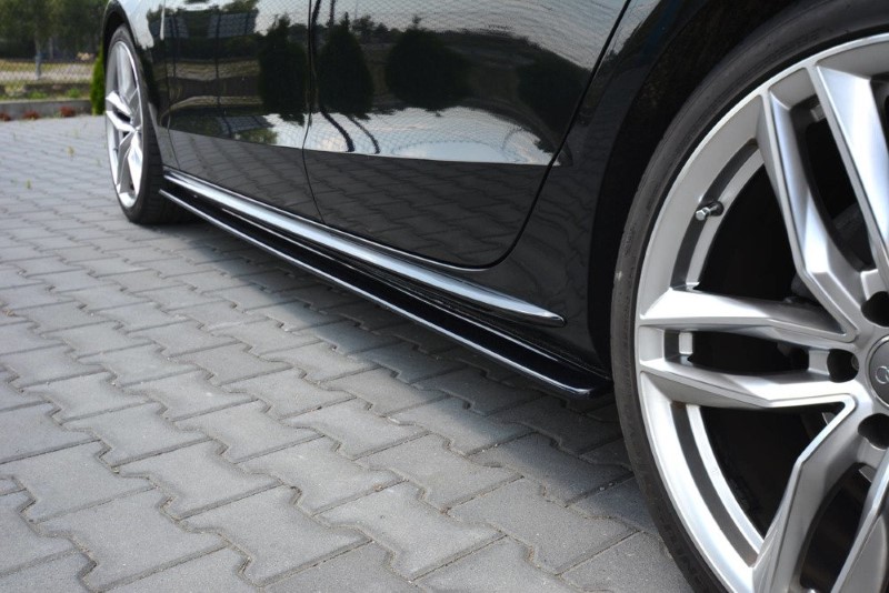 Zijskirts Diffusers Audi S5 / A5 / A5 S-Line 8T / 8T FL Sportback Glanzend Zwart