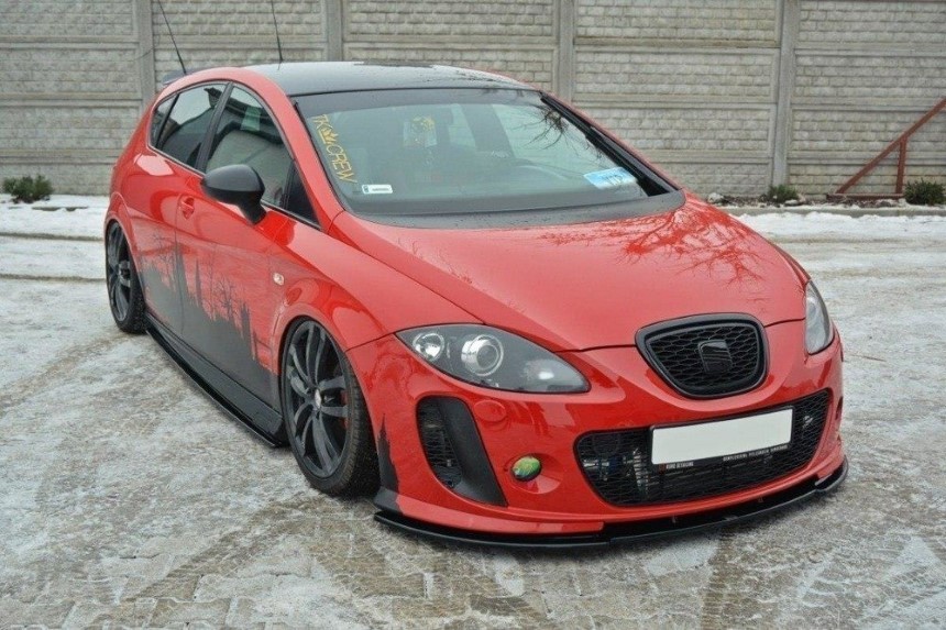 Voorspoiler Seat Leon 1P Maxton Design glans zwart