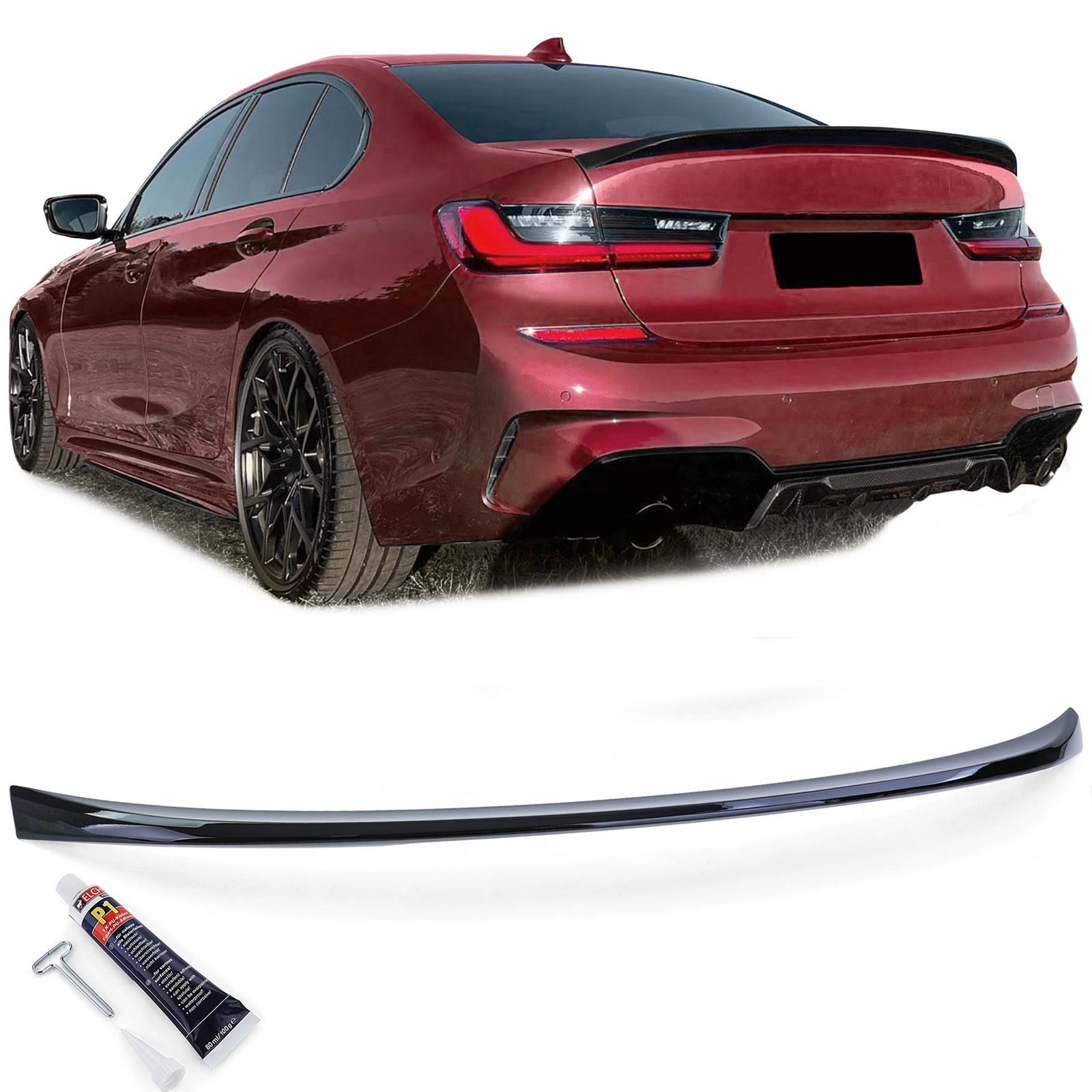 Spoiler BMW 3 Serie G20 Sport Glans Zwart