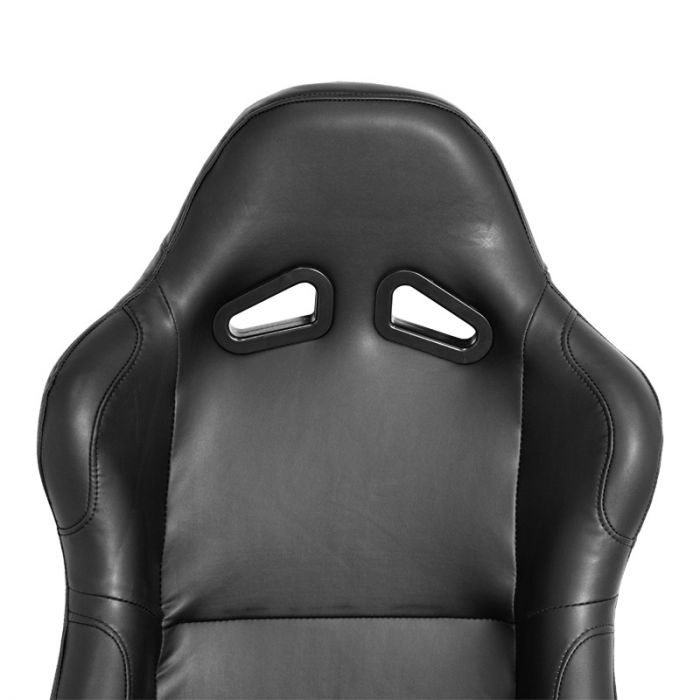 Sportstoel 'BW' - Zwart Kunstleder - Vaste rugleuning - incl. sledes