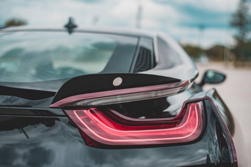 Set van Spoilercaps BMW I8 Glanzend Zwart Maxton