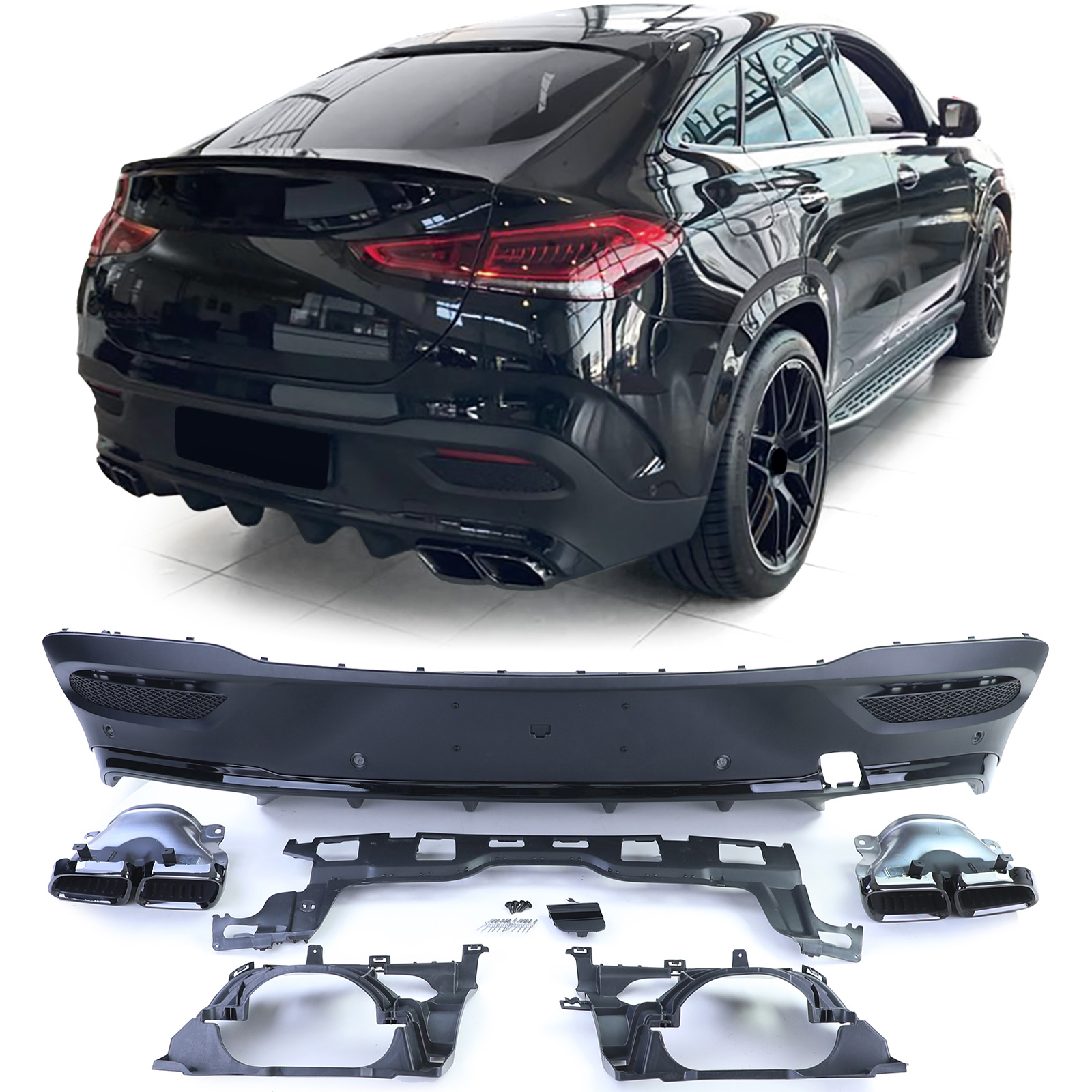 Diffuser Mercedes GLE Coupe C167 19- AMG Look Chroom