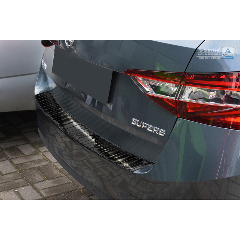 Zwart RVS Achterbumperprotector Skoda Superb III Combi 2015- 'Ri