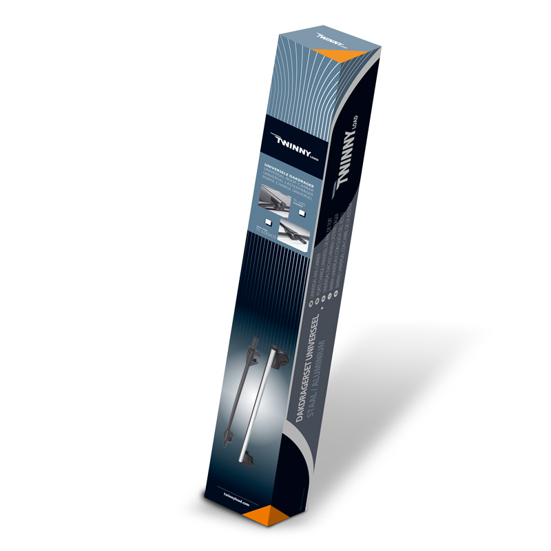 Universele Dakdragerset Twinny Load Aluminium Driver 124cm voor auto's met open reling