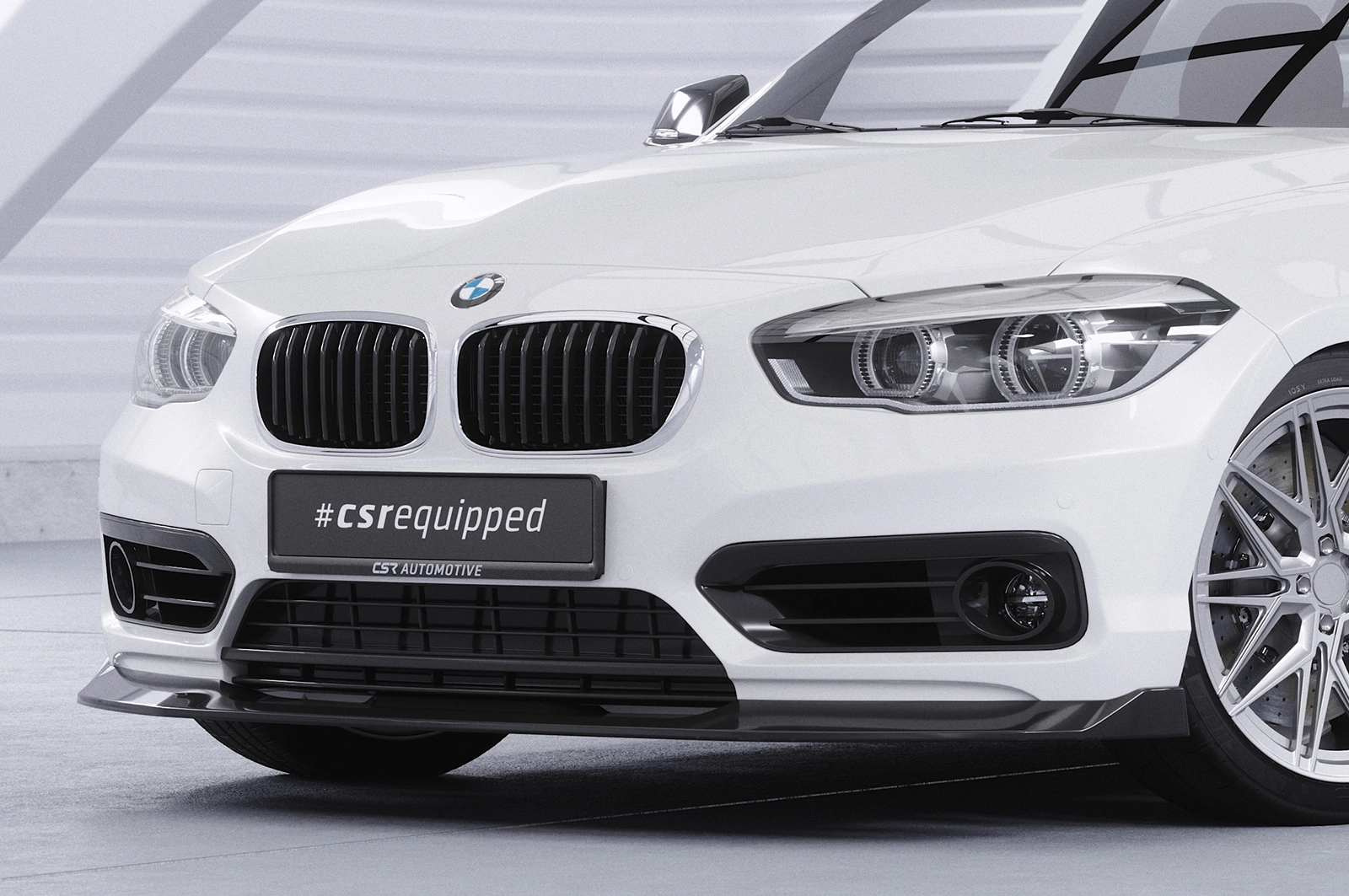 Voorspoiler BMW 1-Serie F20 / F21 LCI 01/2015-06/2019 Glans Zwart CSR