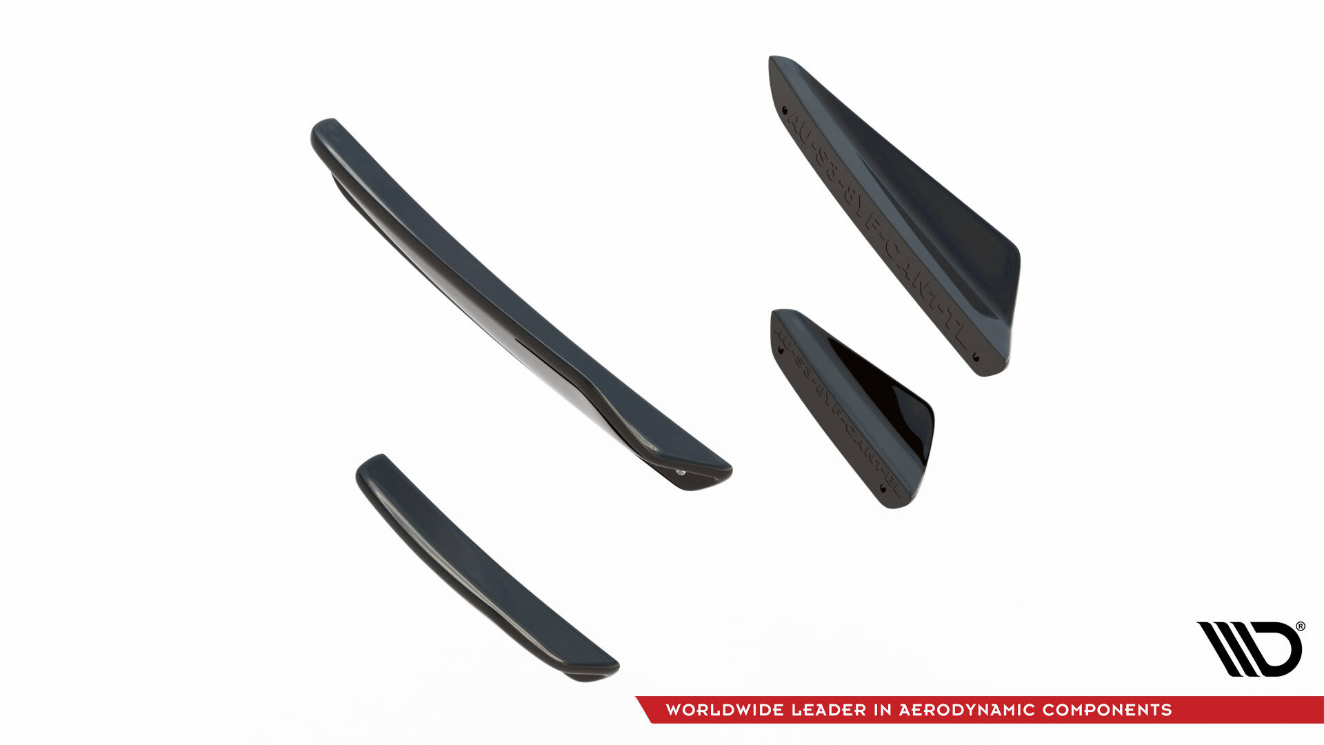 Voorbumper vleugels Audi S3 / A3 S-line 8Y Facelift Maxton Glanzend zwart