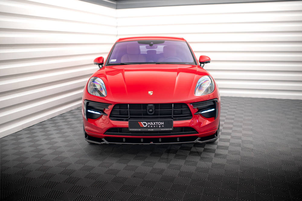 Voorspoiler Porsche Macan GTS / Sport Design Mk1 Facelift Maxton Glans Zwart
