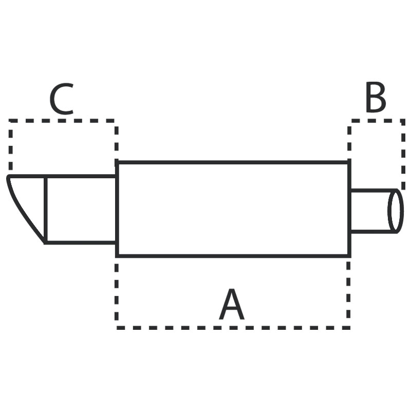 Einddemper 2x76mm DTM (conn. 2.5"")