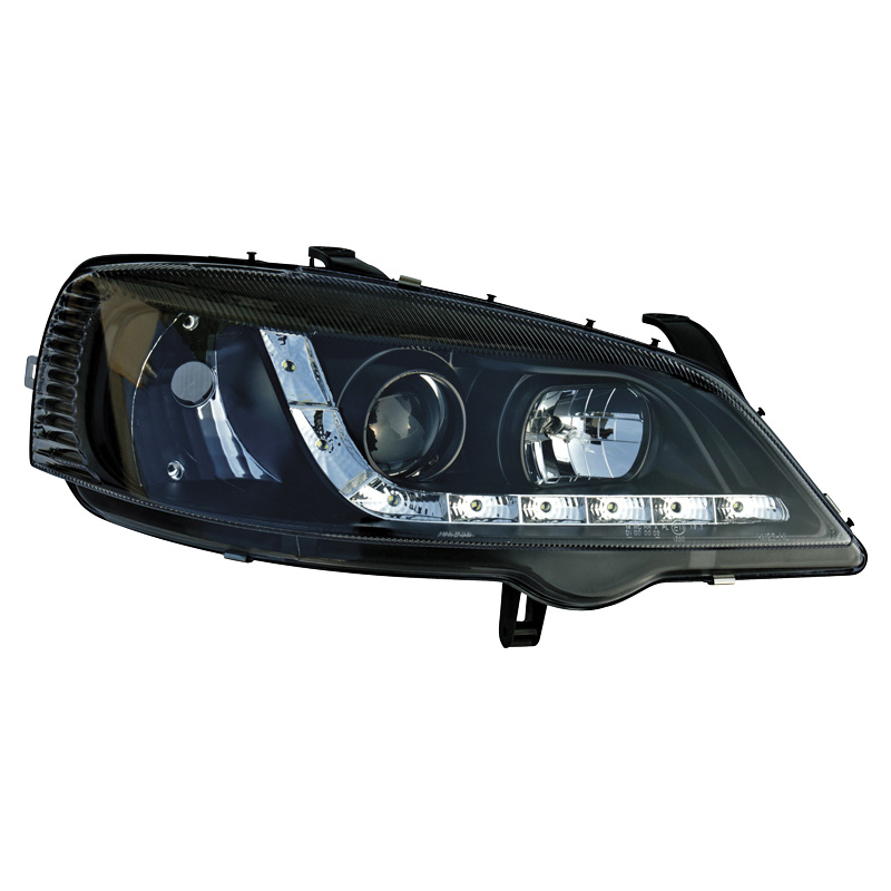 Set Koplampen in DRL-Look  Opel Astra G 1998-2003 - Zwart