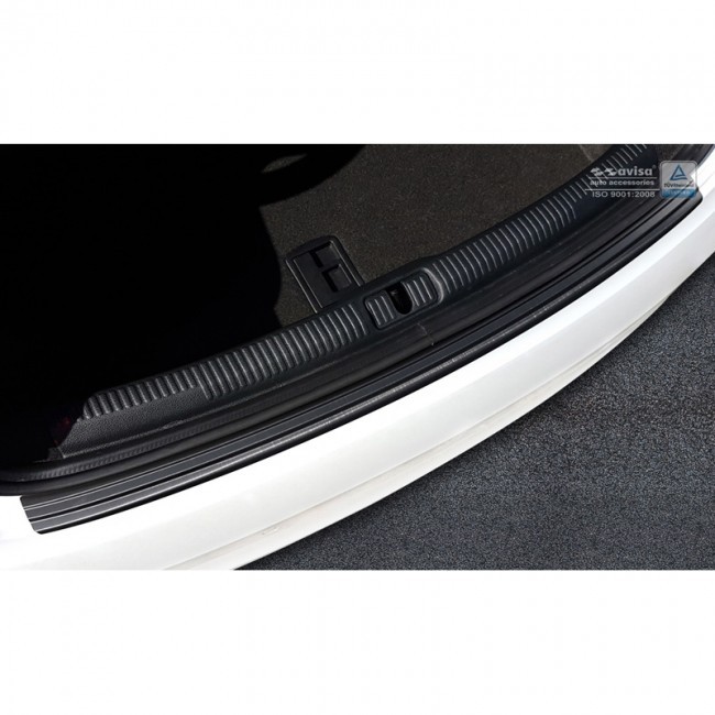 Zwart RVS Achterbumperprotector Audi A3 8V Sedan Facelift 2016-