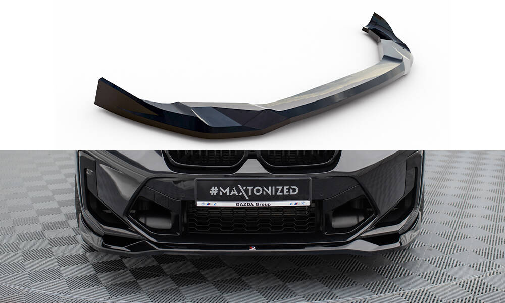 Voorspoiler V.2 BMW X3M F97 FL Maxton Glans Zwart