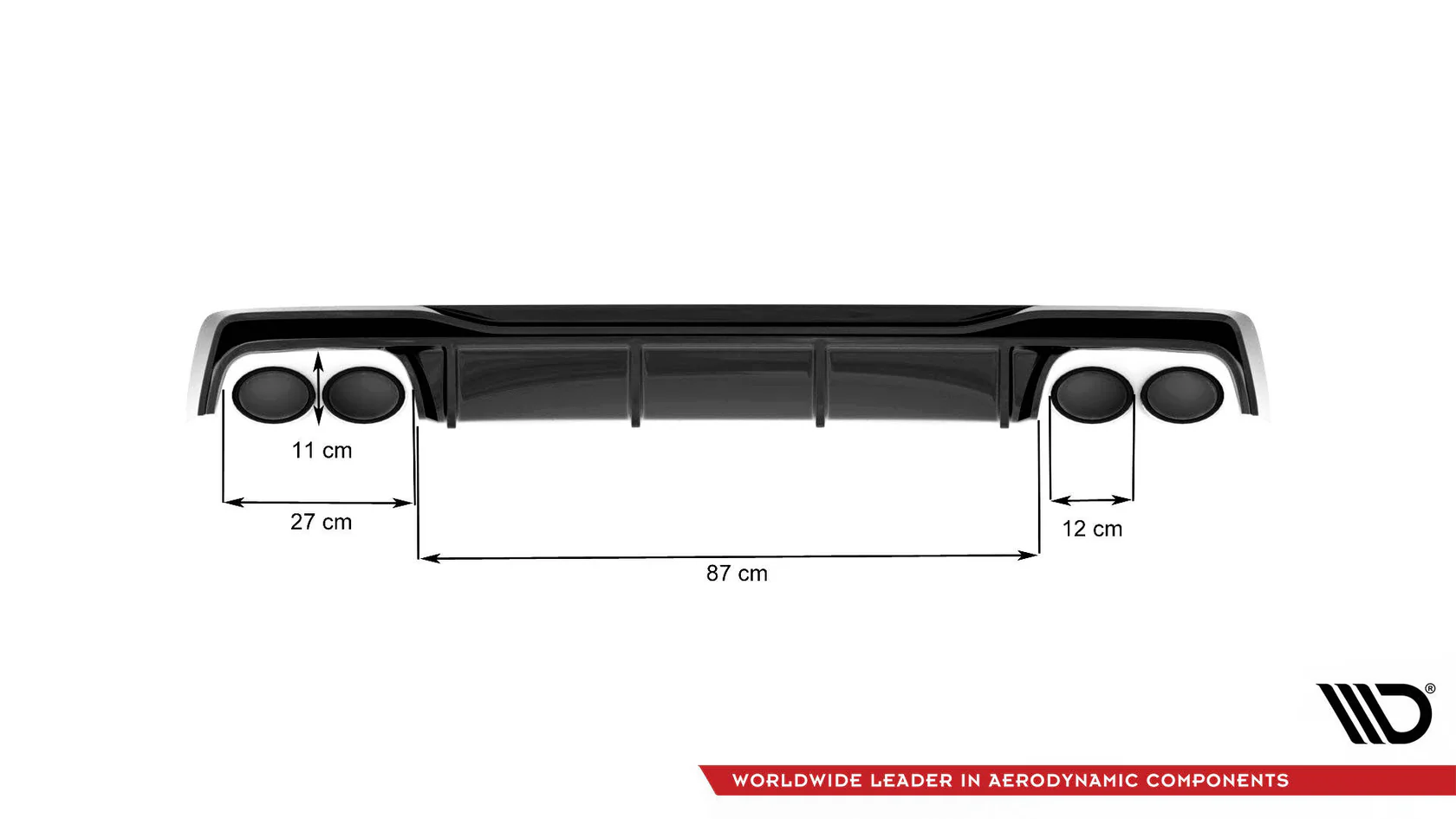 Diffuser Audi S6 / A6 S-Line C8 Maxton Glans Zwart