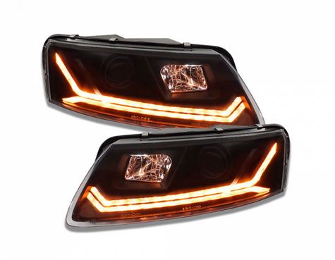 Headlights Audi A6 4F 09-11 Tube Dynamic LED black Halogen