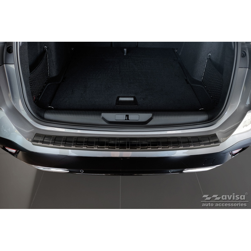 Zwart RVS Achterbumperprotector  Peugeot 308 III SW 2021- 'Ribs'