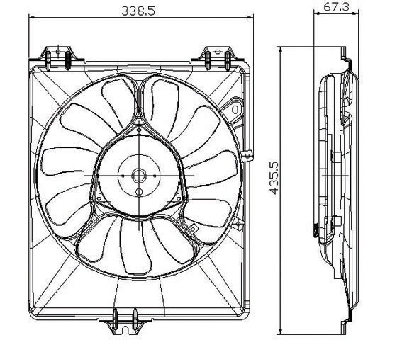 Radiator FAN rechts SEDICI, 06->> 1.9JTD