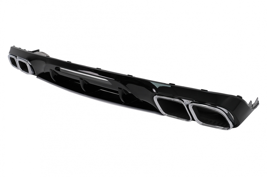 Diffuser AMG Look Mercedes CLS Sedan W218 Shooting Brake X218 AMG pakket (2011-2017) Glans Zwart