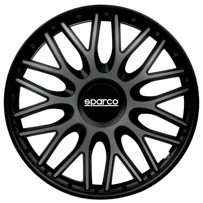 Sparco Wieldoppen Roma - 14-inch - Grijs/Zwart - Set van 4 stuks