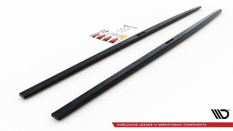 Zijskirts Audi A7 C8 S-Line Maxton Glanzend Zwart