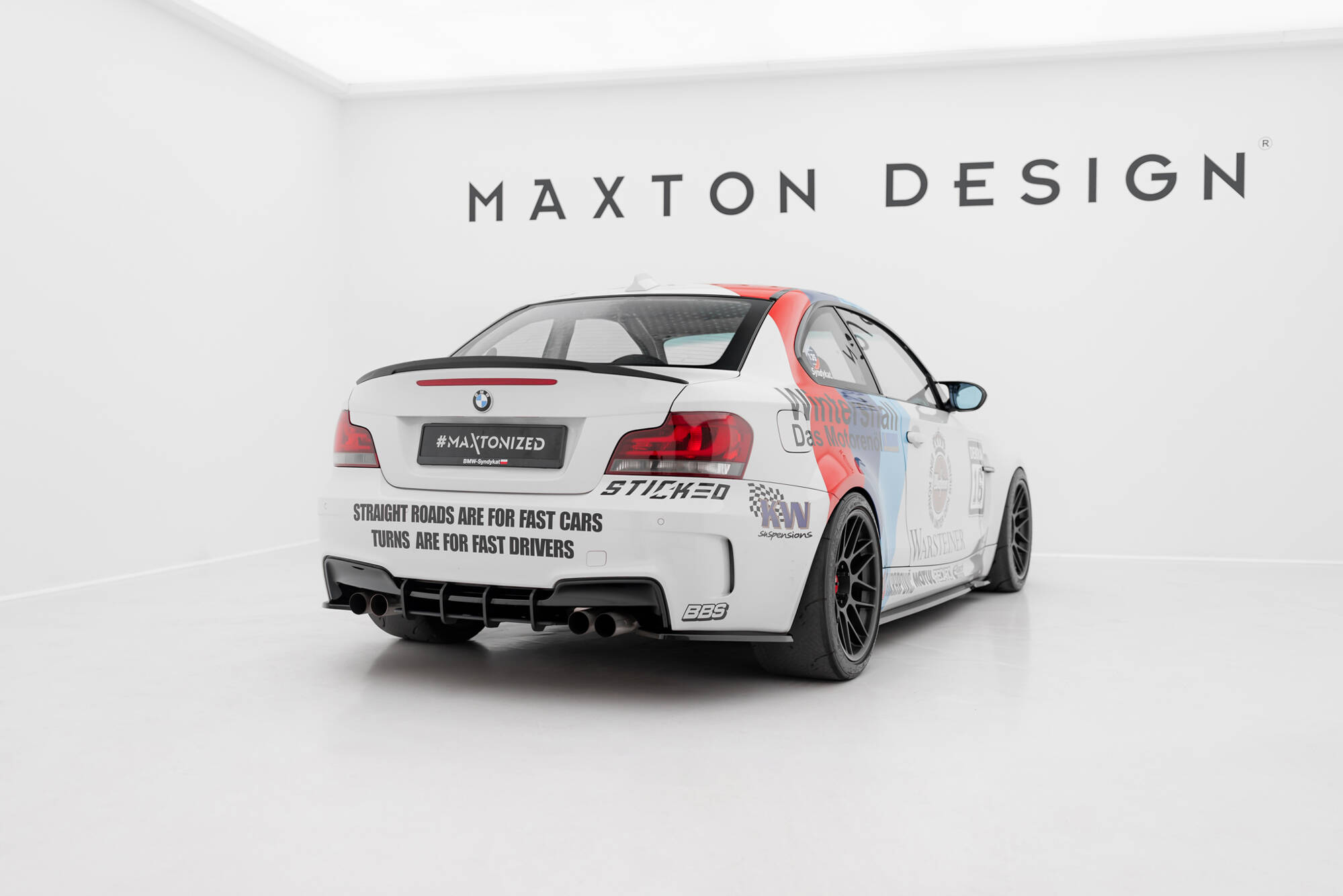 Achterzij spoilers BMW 1 M Coupe E82 Maxton Glanzend zwart