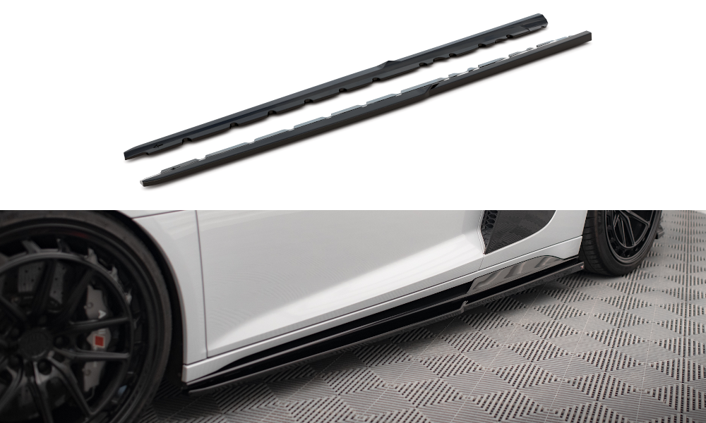Zijskirts V.2 Audi R8 Facelift  2018 - 2021 Maxton Glans Zwart