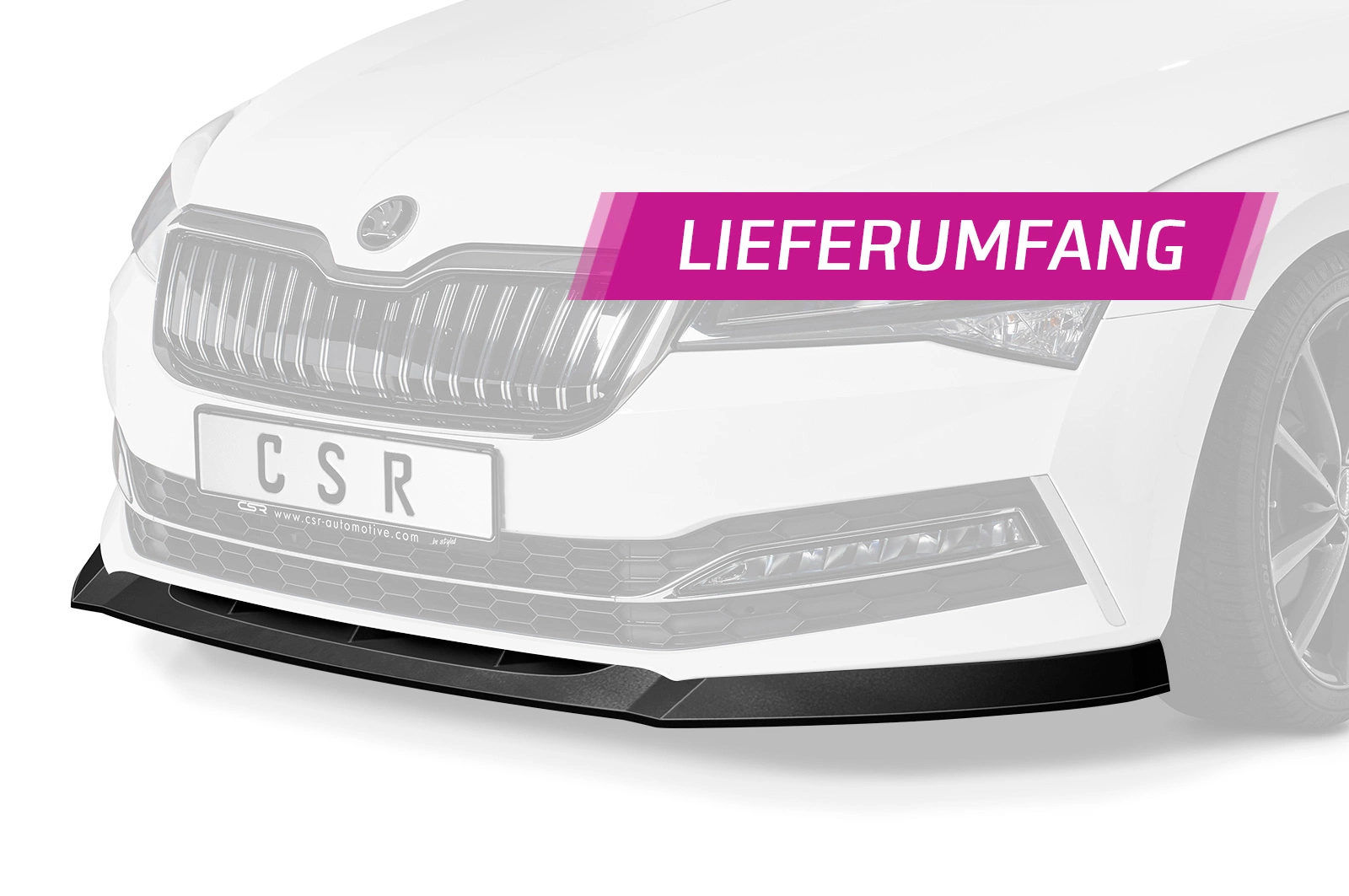 Voorspoiler Škoda Superb III (Typ 3V) glans zwart – 2019–
