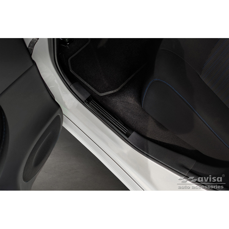 Zwart glanzend RVS Instaplijsten  Nissan Leaf II (2E1) 2017-2022 & Facelift 2022- 'E-Power' - 4-delig