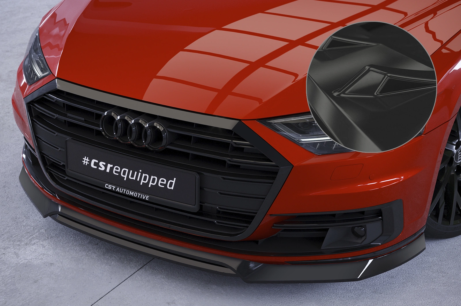 Voorspoiler Audi A8 (D5) Glans Zwart (2017–2021) CSR