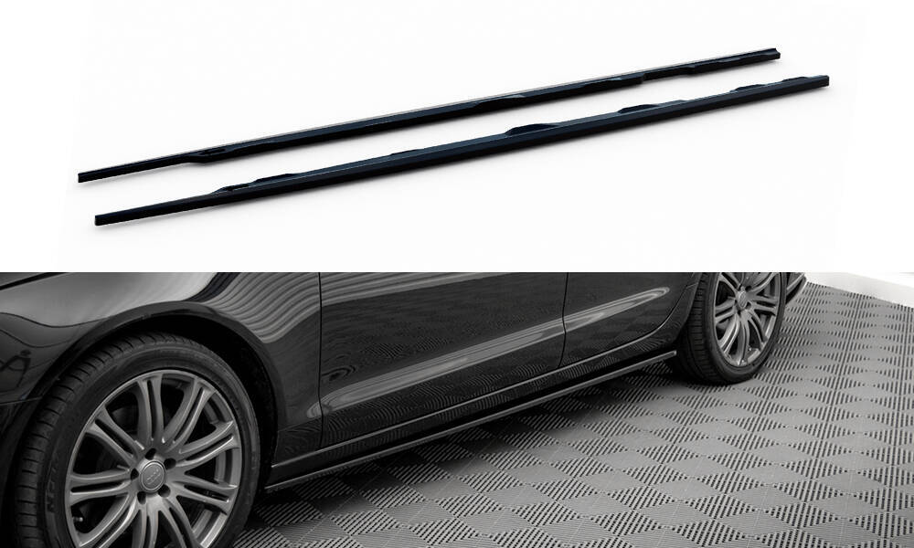 Zijskirts Audi A6 Avant C7 Maxton Glans Zwart