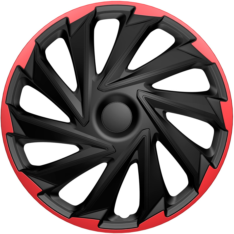 4-Delige Wieldoppenset Misano R 13-inch zwart/rood