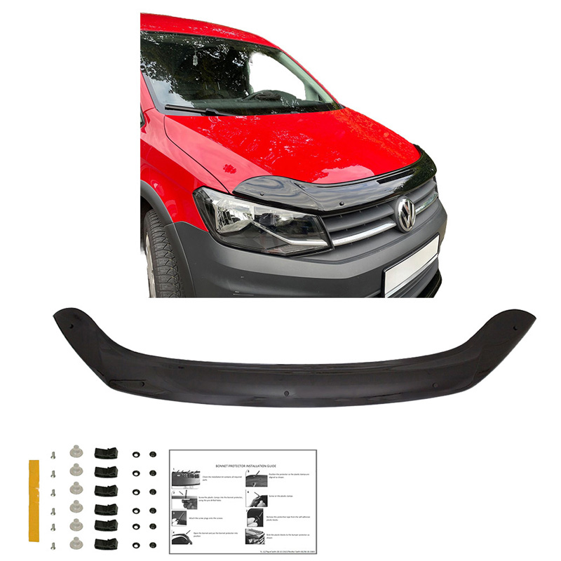 Motorkapbeschermer (steenslagcover)  Volkswagen Caddy MK4 2015-2020 - Glanzend zwart
