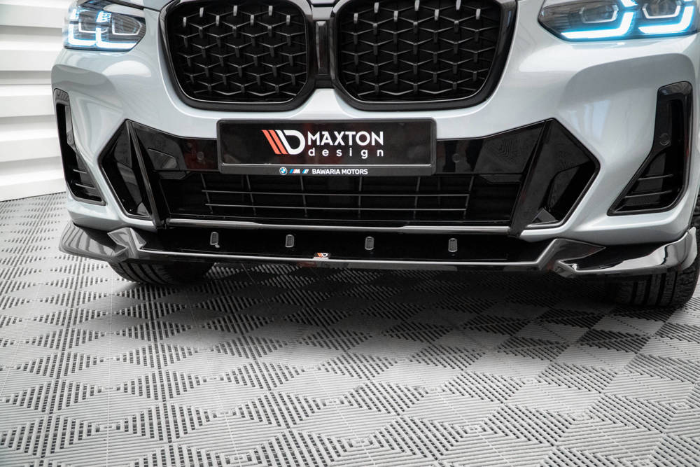 Voorspoiler V.2 BMW X4 M Pakket G02 Maxton Glans Zwart