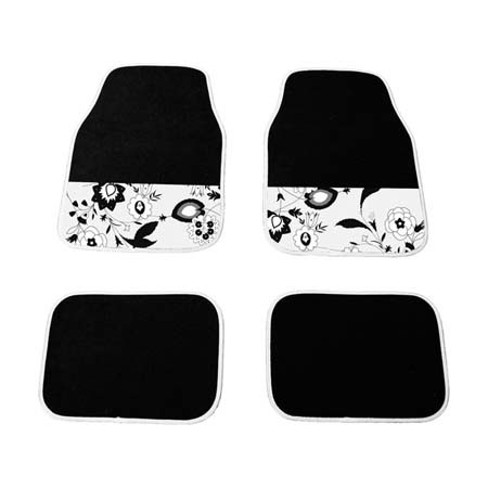 Mattenset uni 'Black Flower'