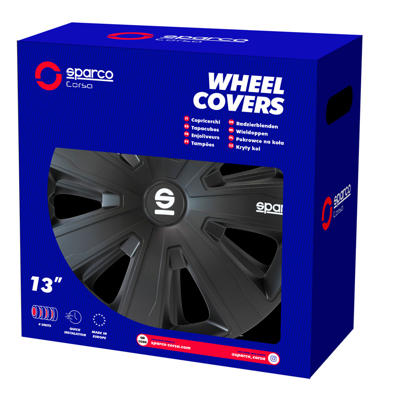 Sparco Wieldoppen Palermo - 15-inch - Zwart - Set van 4 stuks