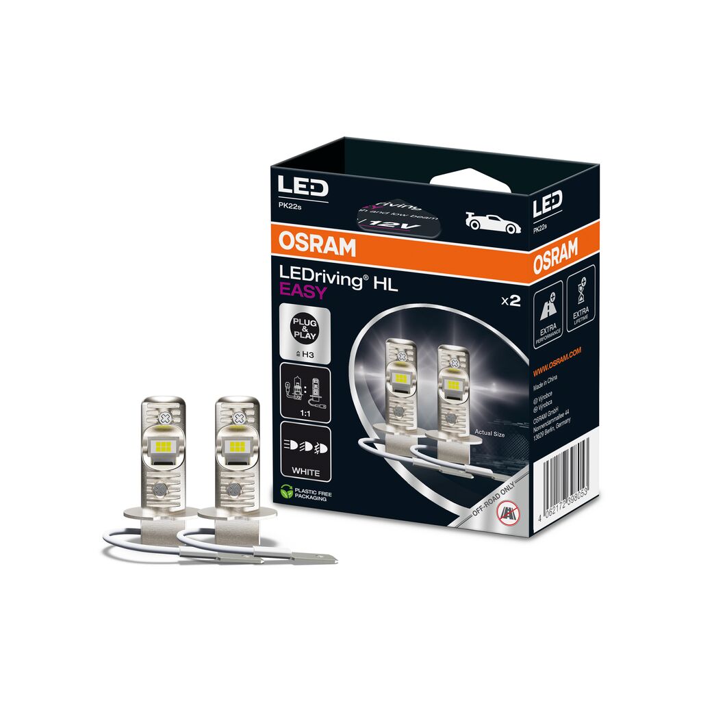 Geel Powertec Retro Yellow H3 12V DUO 3200K lampen
