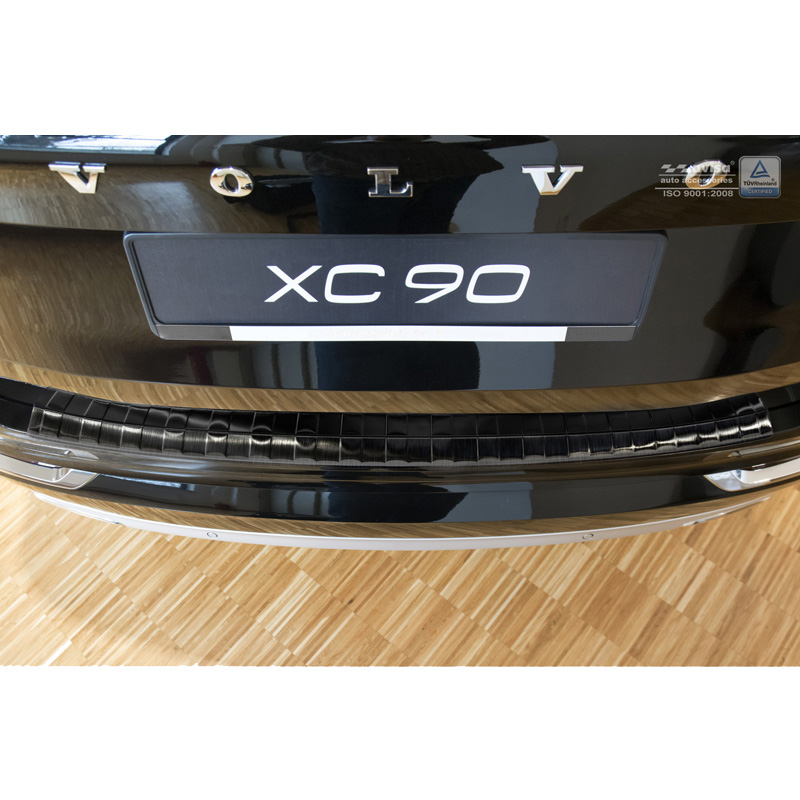 Zwart RVS Achterbumperprotector  Volvo XC90 2015-2019 & alle Facelift modellen 'Ribs'