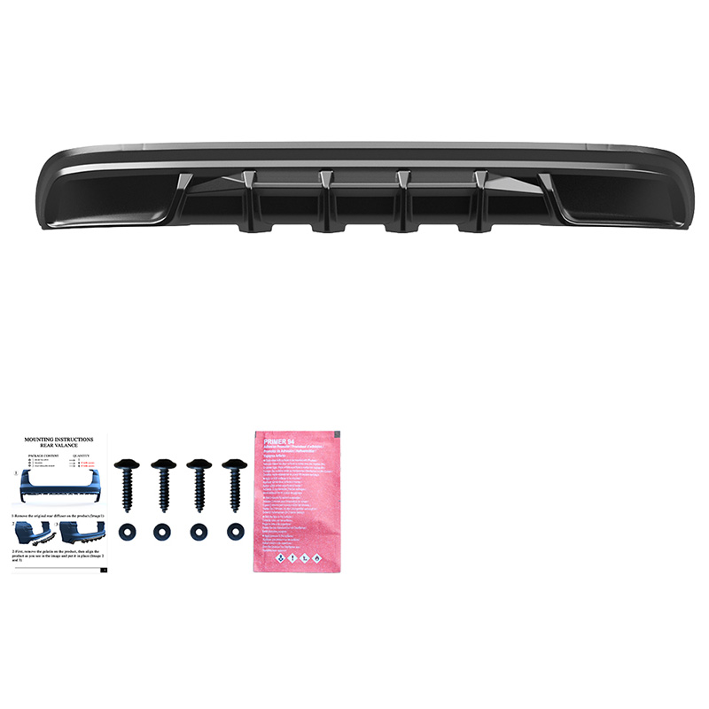 Oneway Achterbumperskirt (Diffuser)  Skoda Kodiaq I (NS7) Sportline 2017-2024 - Glanzend zwart