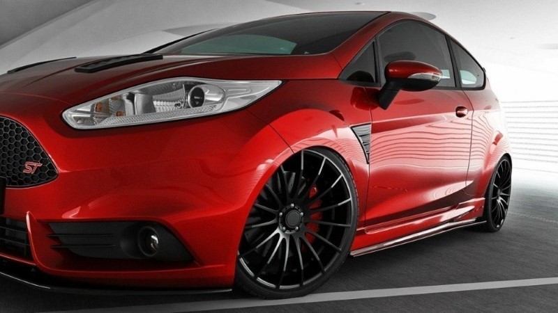 Zijskirts Diffusers Ford Fiesta ST / ST-Line Mk7 / Mk7 FL Glanzend Zwart
