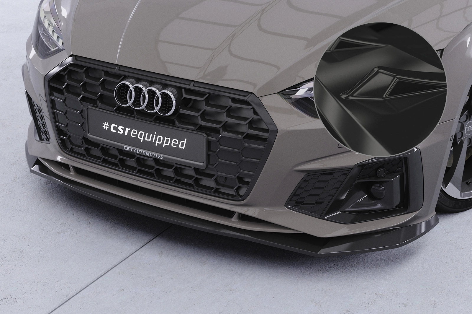 Voorspoiler Audi A5 F5 Sportback glans zwart