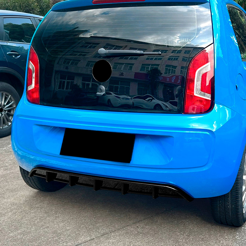 Achterbumperskirt (Blades/Diffusor)  Volkswagen Up! 2011-2016 excl. Facelift (Glanzend Zwart ABS)