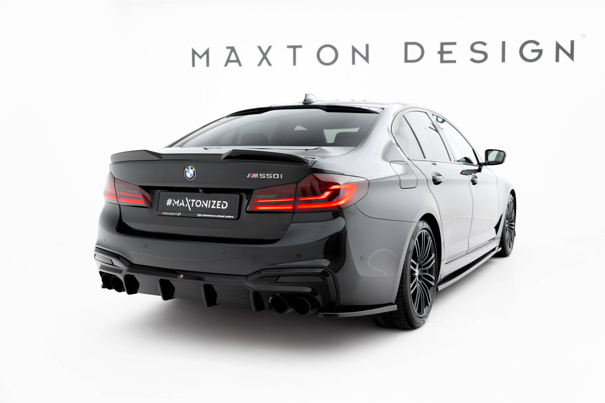 Spoiler Cap 3D BMW M550i / 5 M-Pack Sedan G30 Maxton Glanzend zwart