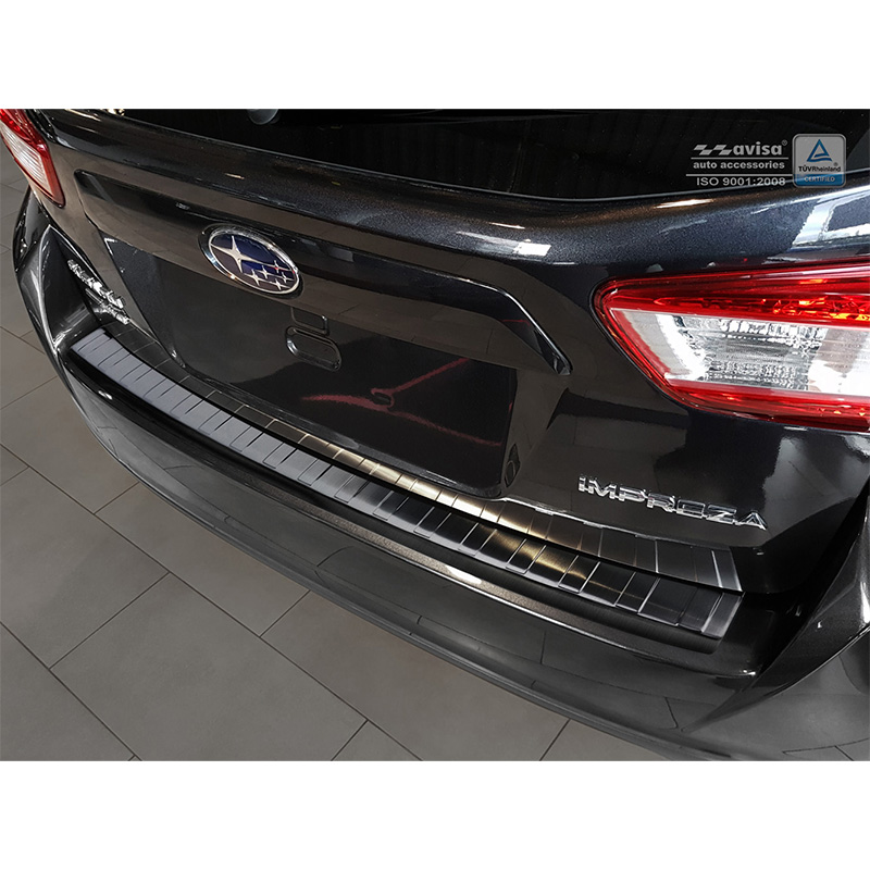 Zwart RVS Achterbumperprotector  Subaru Impreza V (GT) 5-deurs 2017- 'Ribs'