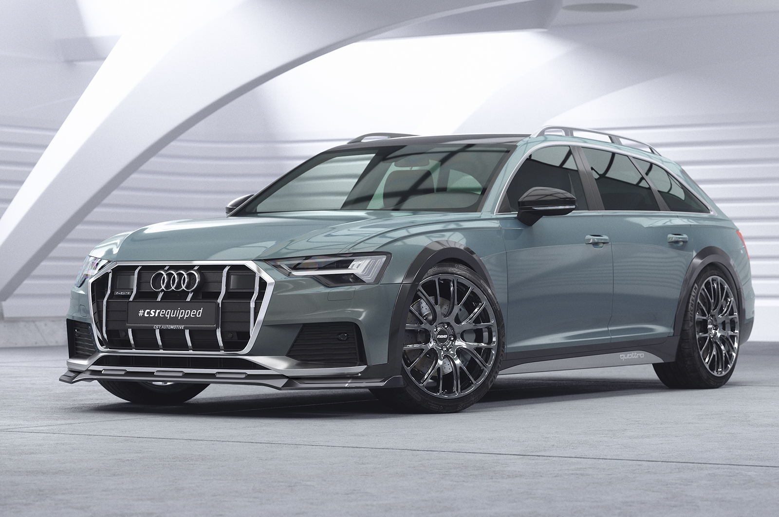 Voorspoiler Audi A6 C8 (Typ F2) Allroad CSR Glans Zwart