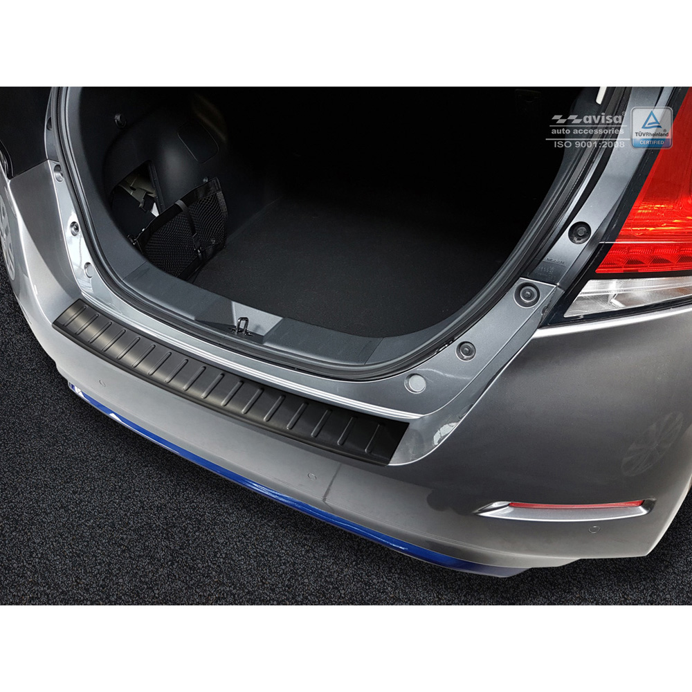 Zwart RVS Achterbumperprotector  Nissan Leaf II 2017-2021 & FL 2021- 'Ribs'